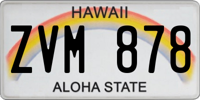 HI license plate ZVM878