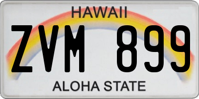 HI license plate ZVM899