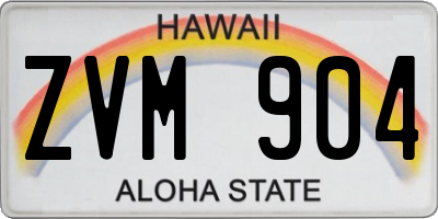 HI license plate ZVM904