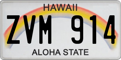 HI license plate ZVM914