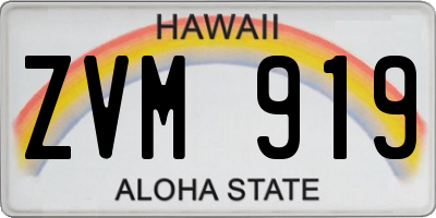 HI license plate ZVM919