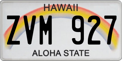 HI license plate ZVM927