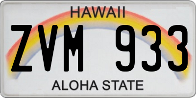 HI license plate ZVM933