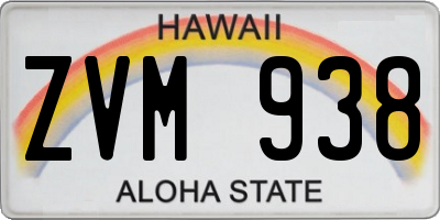 HI license plate ZVM938