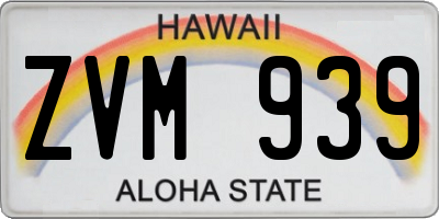 HI license plate ZVM939
