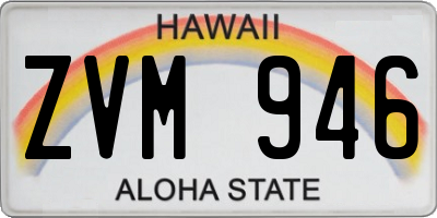 HI license plate ZVM946