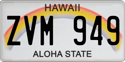 HI license plate ZVM949