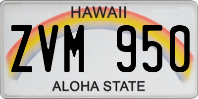 HI license plate ZVM950