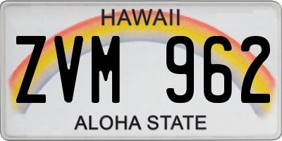 HI license plate ZVM962