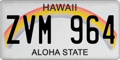 HI license plate ZVM964
