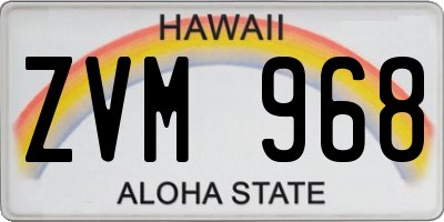 HI license plate ZVM968