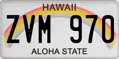 HI license plate ZVM970