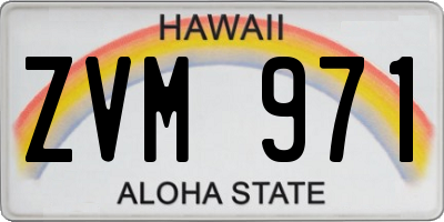 HI license plate ZVM971
