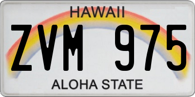 HI license plate ZVM975