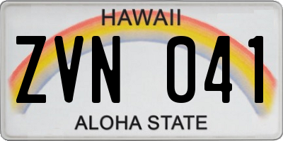 HI license plate ZVN041