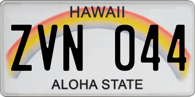 HI license plate ZVN044
