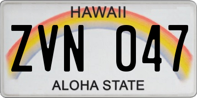 HI license plate ZVN047