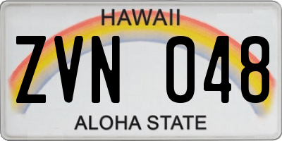 HI license plate ZVN048