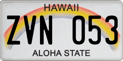 HI license plate ZVN053