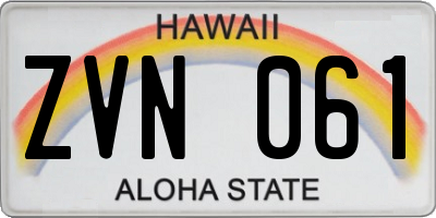 HI license plate ZVN061