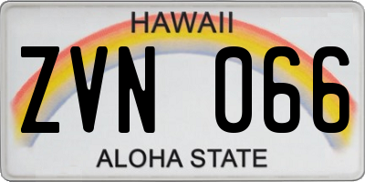 HI license plate ZVN066