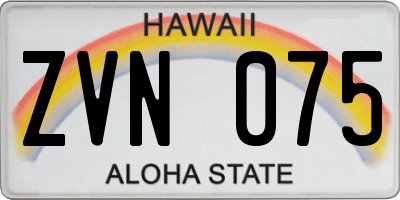 HI license plate ZVN075