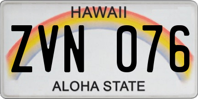 HI license plate ZVN076