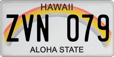 HI license plate ZVN079