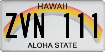 HI license plate ZVN111