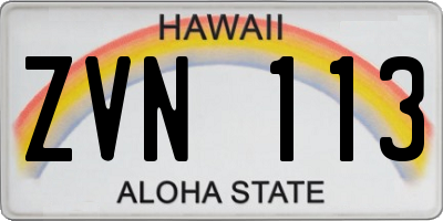 HI license plate ZVN113
