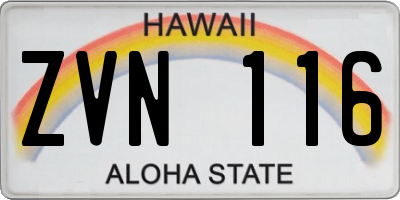 HI license plate ZVN116