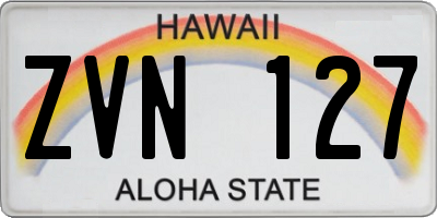 HI license plate ZVN127