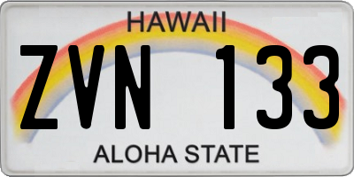 HI license plate ZVN133