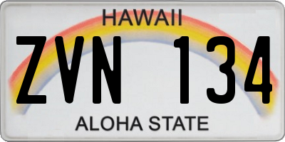 HI license plate ZVN134