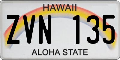 HI license plate ZVN135