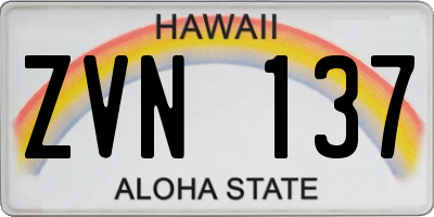 HI license plate ZVN137