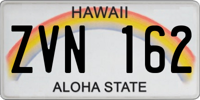 HI license plate ZVN162