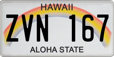 HI license plate ZVN167