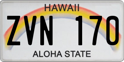 HI license plate ZVN170