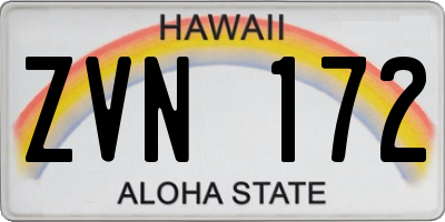 HI license plate ZVN172