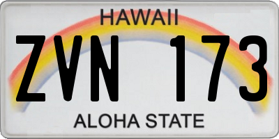 HI license plate ZVN173