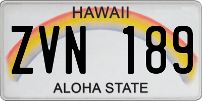 HI license plate ZVN189
