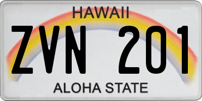 HI license plate ZVN201