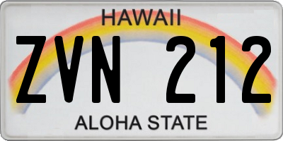 HI license plate ZVN212