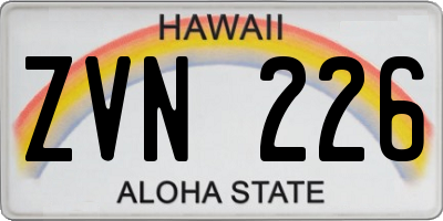 HI license plate ZVN226