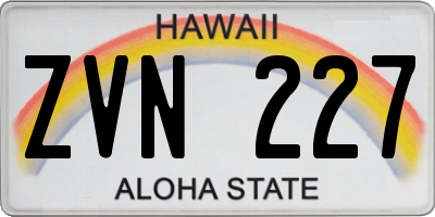 HI license plate ZVN227