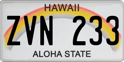 HI license plate ZVN233