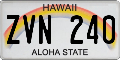 HI license plate ZVN240