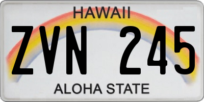 HI license plate ZVN245