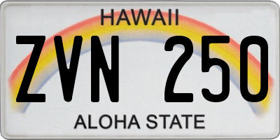 HI license plate ZVN250